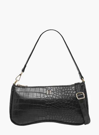 Flora Bella By Shoexpress Textured Shoulder Bag with Detachable Strap and Zip Closure