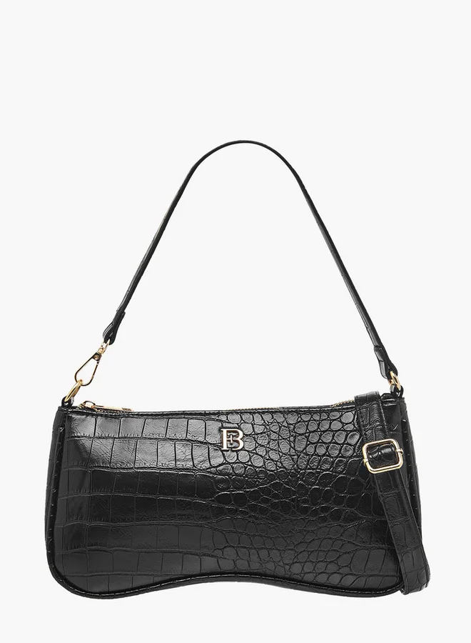 Flora Bella By Shoexpress Textured Shoulder Bag with Detachable Strap and Zip Closure