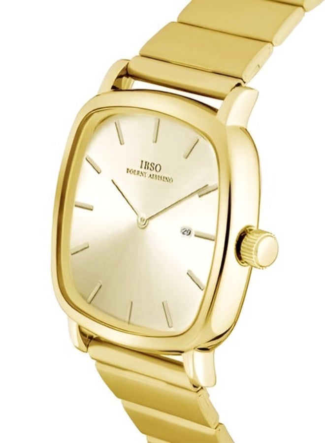 آي بي أس أو ساعة IBSO للرجال كوارتز ذهبية اللون مع عرض التاريخ S1206G - Image 2