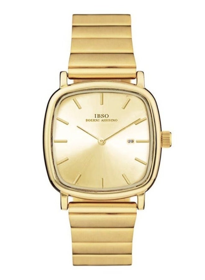 آي بي أس أو ساعة IBSO للرجال كوارتز ذهبية اللون مع عرض التاريخ S1206G - Image 1