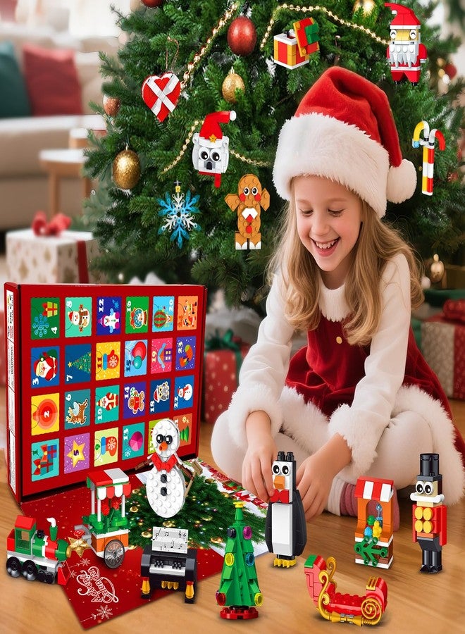 Hogokids مجموعة زينة عيد الميلاد من هوجوكيدز 2025، تقويم العد التنازلي لمدة 24 يومًا، زينة شجرة عيد الميلاد المعلقة، إكليل سانتا ورجل الثلج، هدية عيد الميلاد، ألعاب بناء للأطفال من 6 سنوات فما فوق - Image 2