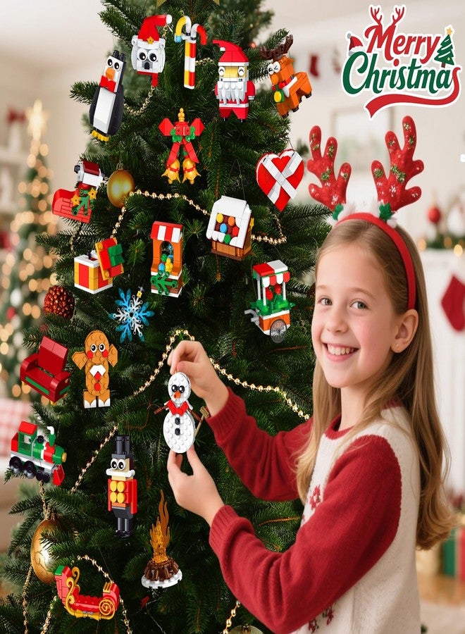 Hogokids مجموعة زينة عيد الميلاد من هوجوكيدز 2025، تقويم العد التنازلي لمدة 24 يومًا، زينة شجرة عيد الميلاد المعلقة، إكليل سانتا ورجل الثلج، هدية عيد الميلاد، ألعاب بناء للأطفال من 6 سنوات فما فوق - Image 3