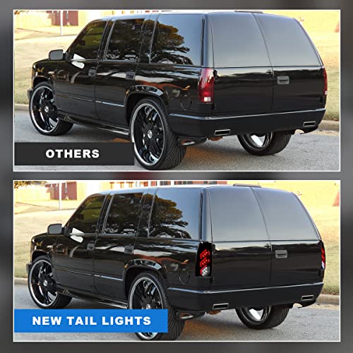 ROXX Full Led Tail Lights Assembly for 1988-1999 Chevy C/K 1500 2500 3500/ 1992-1999 Suburban/ Tahoe, GMC Yukon ( Smoke, Black Housing+ Smoke Lens, (20-0702) - Image 4