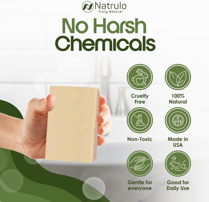 Natrulo Eczema Soap Bar for Face and Body – All Natural Dermatitis, Psoriasis Treatment for Dry Itchy Sensitive Skin Relief – Gentle Detoxifying, Healing, Anti-Itch, Oatmeal Goat Milk Wash for Kids, & Adults Gulf climate fit - Image 4