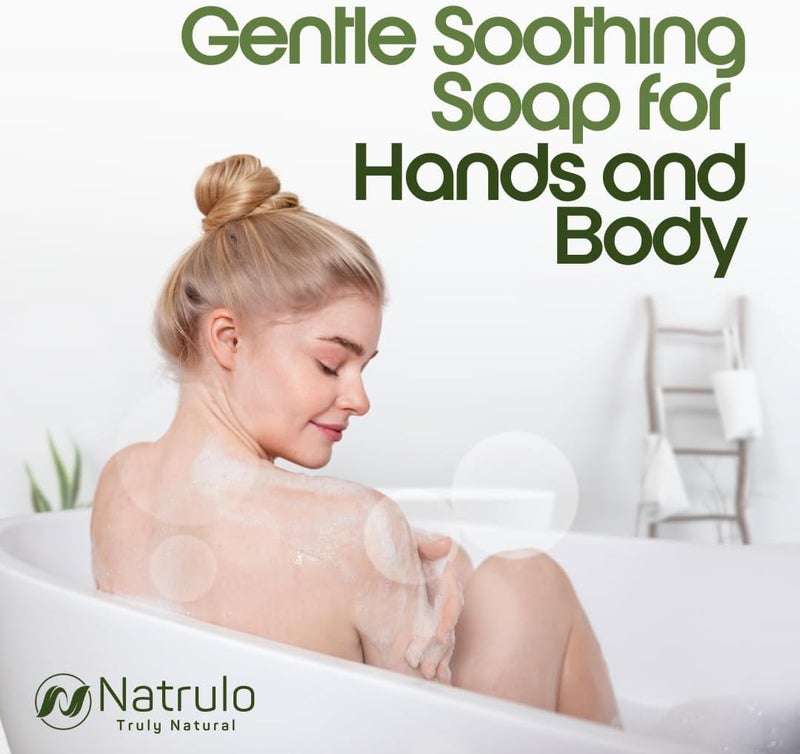 Natrulo Eczema Soap Bar for Face and Body – All Natural Dermatitis, Psoriasis Treatment for Dry Itchy Sensitive Skin Relief – Gentle Detoxifying, Healing, Anti-Itch, Oatmeal Goat Milk Wash for Kids, & Adults Gulf climate fit - Image 5