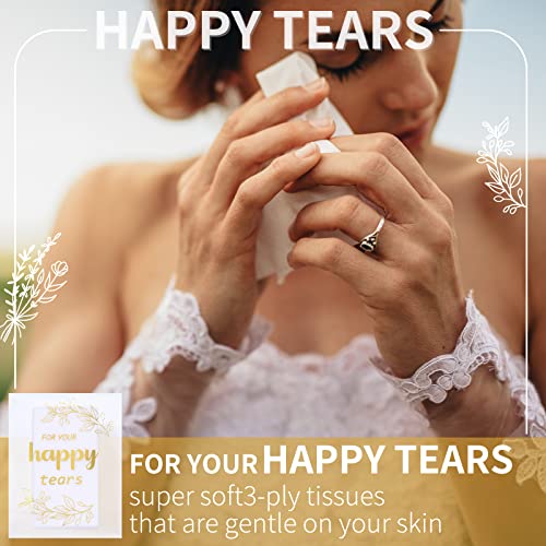 Glenmal 60 Pcs Wedding Tissues Packs for Guests Happy Tears Tissue Packs for Wedding 3 Ply Bulk Facial Pocket Travel Individual Favors for Party Guests Gifts - Image 3