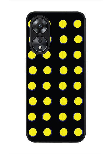 Rugged Black edge case for Oppo A78 5G / Oppo A58 5G Slim fit Soft Case Flexible Rubber Edges Anti Drop TPU Gel Thin Cover -  Yellow Dots