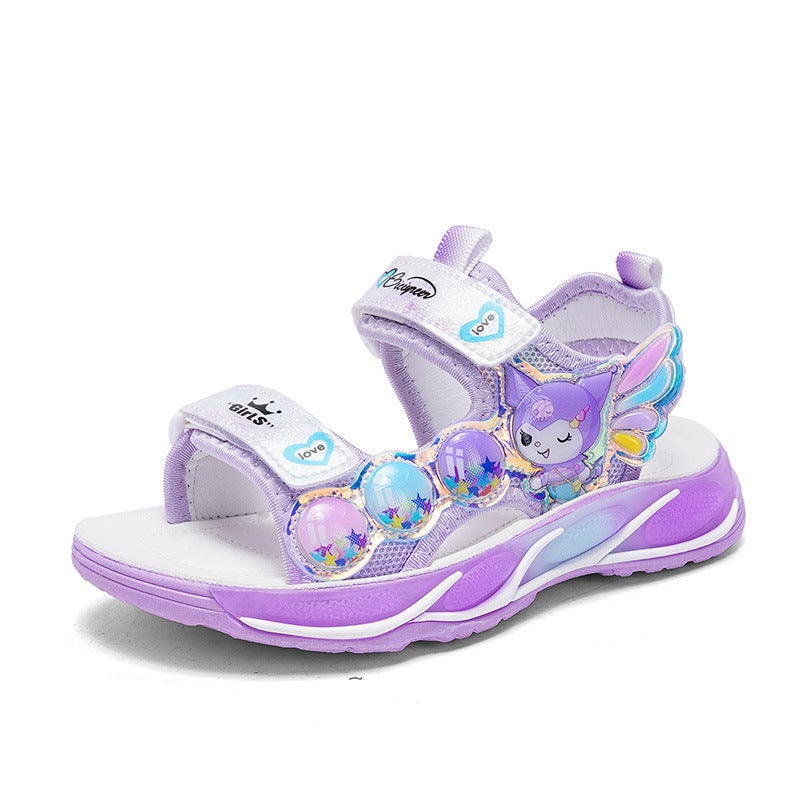 Children'S Sports Sandals 2024 Summer Autumn Open Toe Breathable Princess Girl Baby Soft Bottom Non-Slip Beach Shoes - Image 1