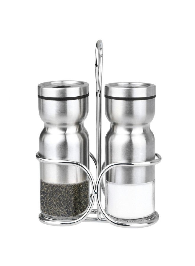 Cuisinox Stainless Steel Salt & Pepper Shakers Set, with Caddy, 4" each - Image 2