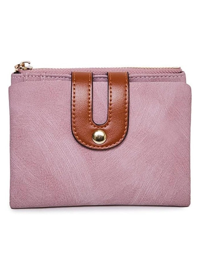 Generic - Women's Small Bifold Leather Wallet RFID Blocking Bifold Purse with Zipper Coin Pocket ID Window Credit Card Holders - Image 1