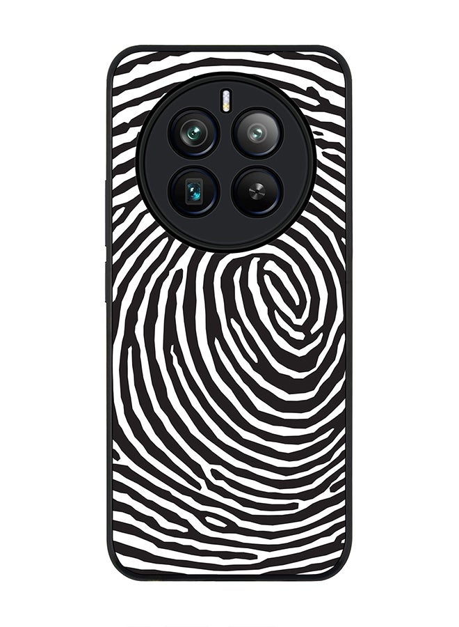 Stylizedd جراب بحافة سوداء متينة لهاتف Realme 12 Pro / Realme 12 Pro Plus 5G، جراب رفيع وناعم من مادة TPU المرنة وغطاء رفيع - بصمات الأصابع - Image 1