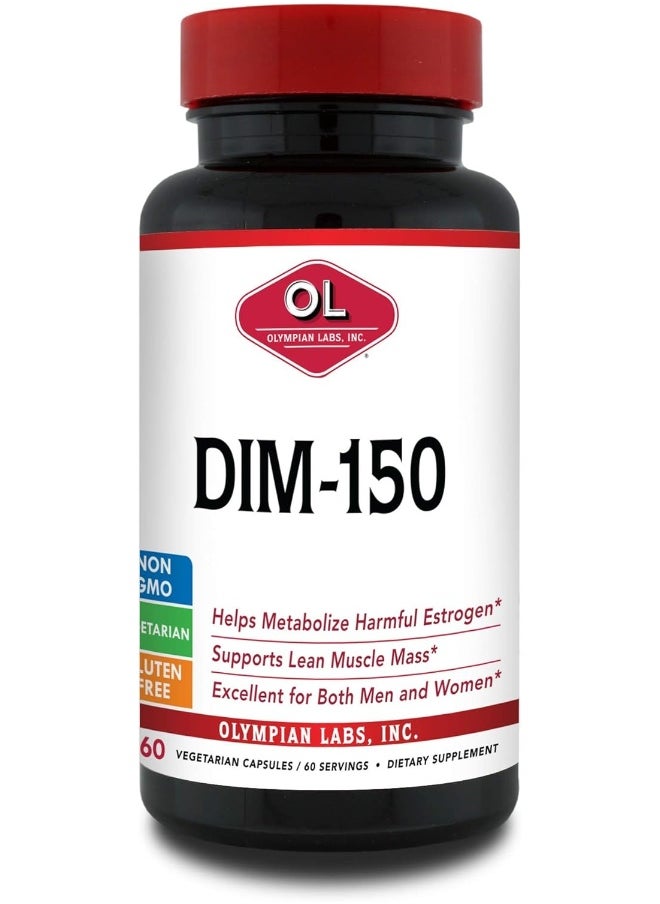 Olympian Labs Dim Supplement 150Mg - Dim Diindolylmethane 60 Capsule Supply Of Dim For Estrogen Balance, Hormone Menopause Relief, Acne Treatment, Pcos, Bodybuilding  - Image 1
