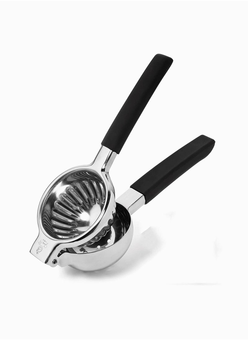 Generic - Lemon Squeezer, Lemon Lime Squeezer with Large Bowl and Silicone Handles, Premium Metal Lime Squeezer, 304 Stainless Steel Manual Juicer for Juicing Oranges, Big Lemons & Limes, Black - Image 1