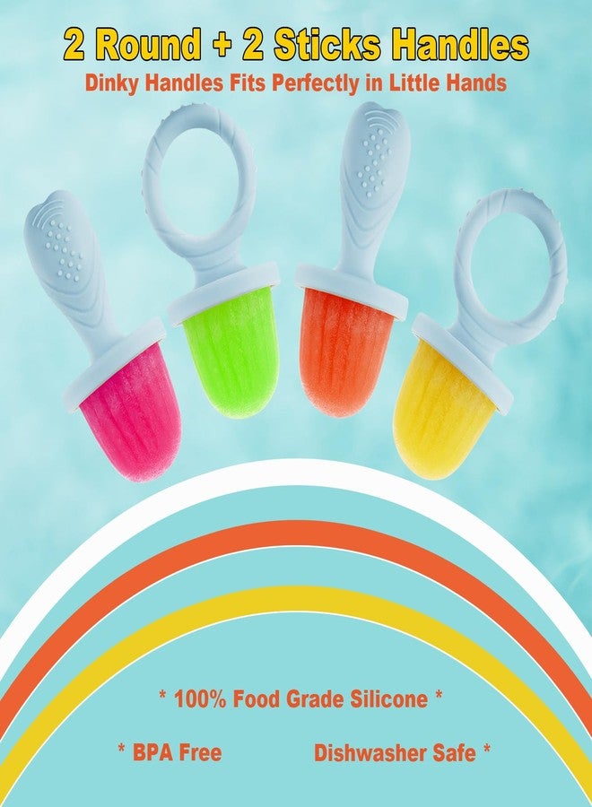 ACOOKEE Toddler Popsicles Molds 1 Pack 4 Handle, BPA Free, Silicone Baby Popsicles Molds Easy Release Ice Cream Molds Reusable - Image 4