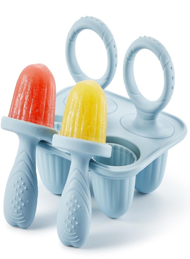 ACOOKEE Toddler Popsicles Molds 1 Pack 4 Handle, BPA Free, Silicone Baby Popsicles Molds Easy Release Ice Cream Molds Reusable - Image 1