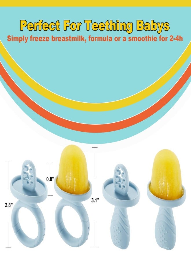 ACOOKEE Toddler Popsicles Molds 1 Pack 4 Handle, BPA Free, Silicone Baby Popsicles Molds Easy Release Ice Cream Molds Reusable - Image 5