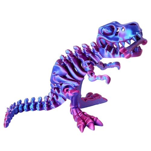 FunisFun 3D Printed Dragon with Articulated Bones for Adult 3D Printed Dinosaur Fidget Toys Decor for Stress Relief BluePurple 1P - Image 1