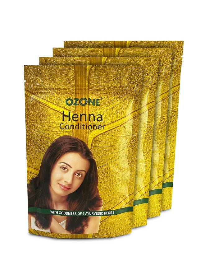 Ozone Henna (Mehndi) Powder | Enriched With Bhringraj, Amla, Reetha, Methi & Shankapushpi | For Naturally Colored Hair, Hair Growth, Clean Healthy & Bouncy Hair | 200Gm (Pack Of 4) - Image 1