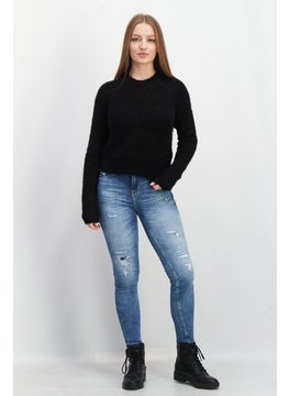 Women Round Neck Knitted Sweater, Black - pzsku/Z9EEA875408363344C3B4Z/45/_/1726109157/4edca6f5-b301-4ee6-a66a-26b047df6d91