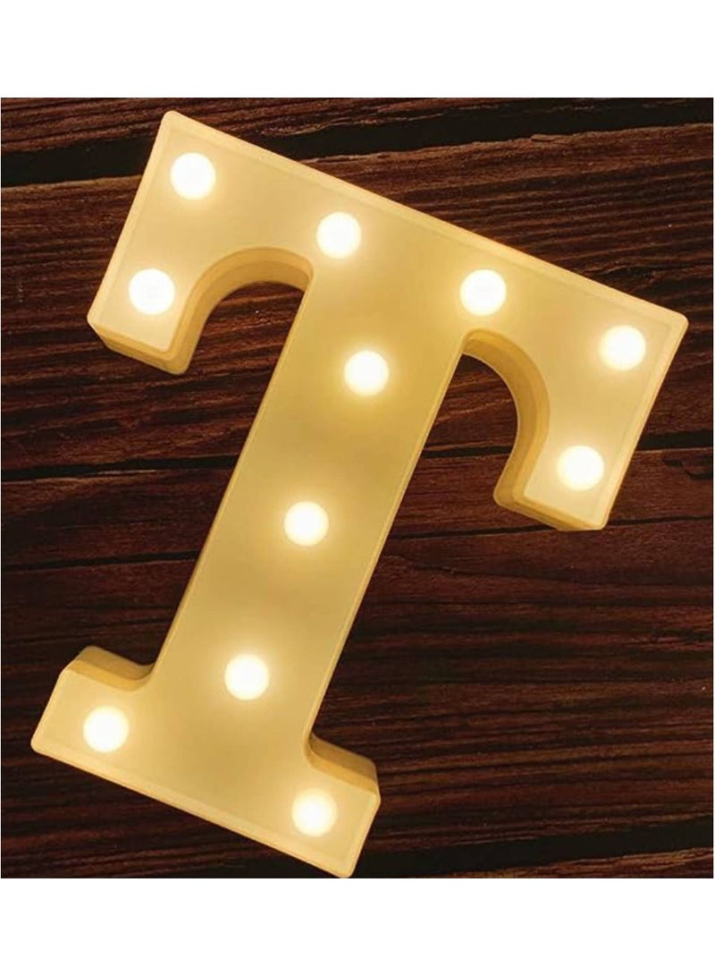 Vitacelli Alphabet LED Letter Lights Light Up Plastic Letters Standing Hanging T 8.86in x 6.69in x 1.77in - Image 2
