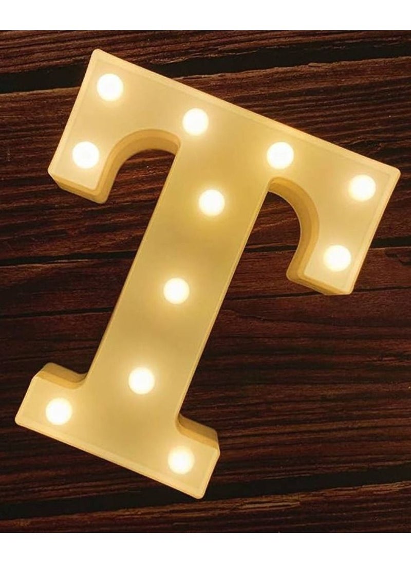 Vitacelli Alphabet LED Letter Lights Light Up Plastic Letters Standing Hanging T 8.86in x 6.69in x 1.77in - Image 3