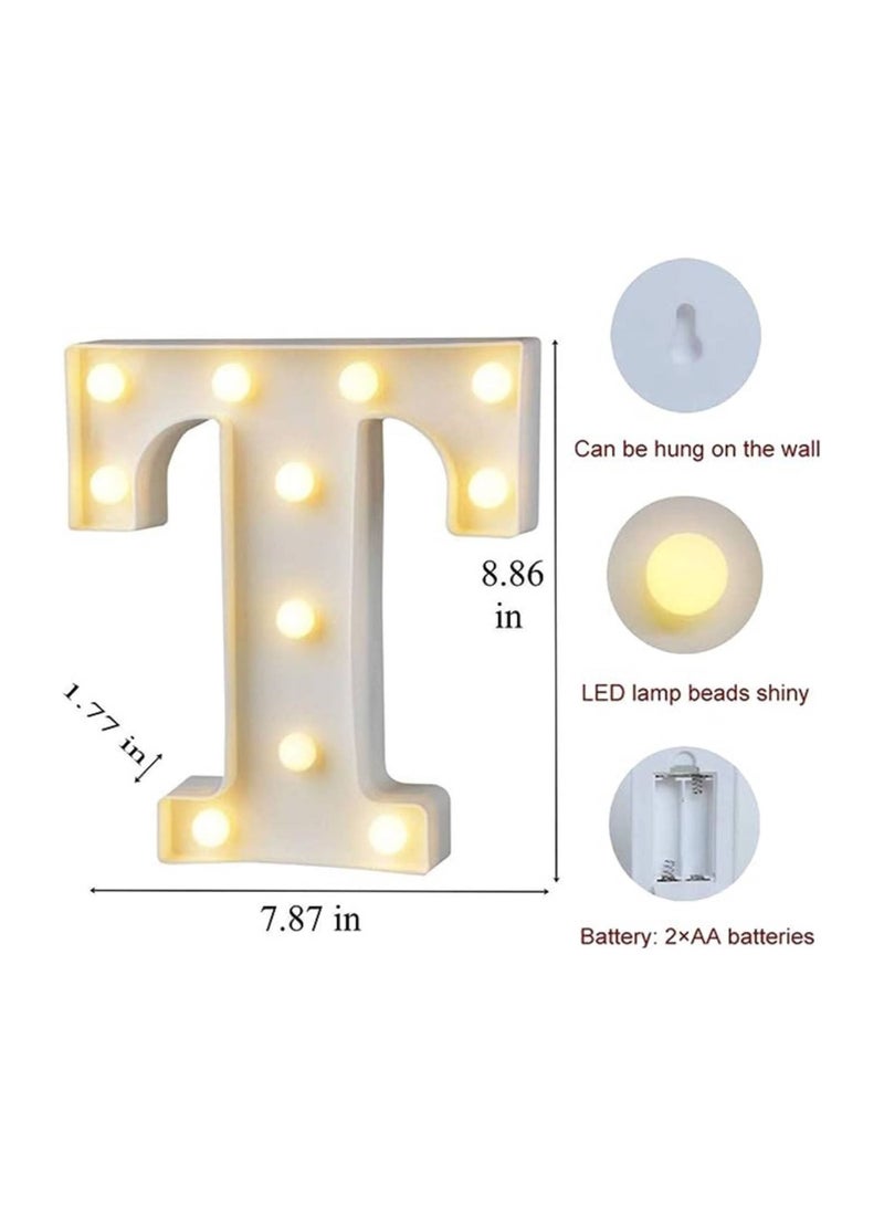 Vitacelli Alphabet LED Letter Lights Light Up Plastic Letters Standing Hanging T 8.86in x 6.69in x 1.77in - Image 5