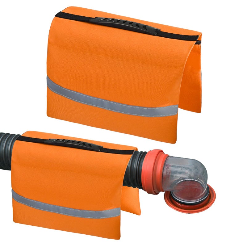 Feoang RV Sewer Weight BagRV Hose Fastening Device with Reflective Strip Portable Septic Hose Weight Bag Support Sewer Hold Down for Camper Trailers Prevent from Accidental Spillage - Image 2