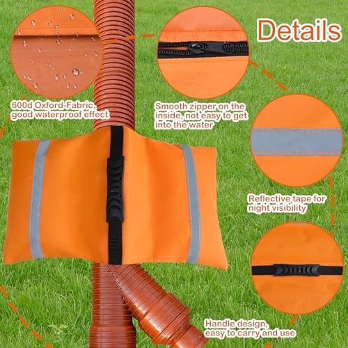Feoang RV Sewer Weight BagRV Hose Fastening Device with Reflective Strip Portable Septic Hose Weight Bag Support Sewer Hold Down for Camper Trailers Prevent from Accidental Spillage - Image 5