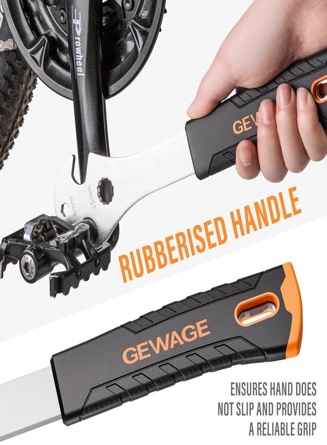 GEWAGE Bike Bicycle Pedal Wrench - Bicycle Pedal Removal Tool with Extra Long Handle-Pedal Spanner Double Wrench for Mountain Road Bike - Image 2