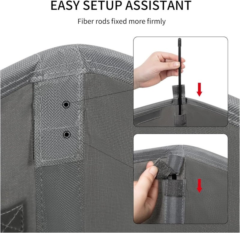 HOUSLET 45L Slim Laundry Hamper with Lid Narrow Laundry Basket with Handle Upgrade Foldable Dirty Clothes Hamper Portable Skinny Hamper Organizer Storage Bins (Grey) - Image 4