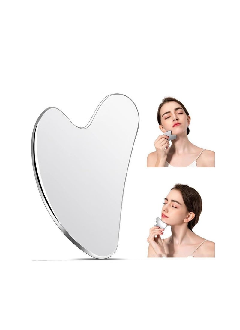 ECVV - Stainless Steel Gua Sha Tool for Facial Spa Massage - GuaSha Massager for Eyes, Body, Neck, Back, Legs - Image 1