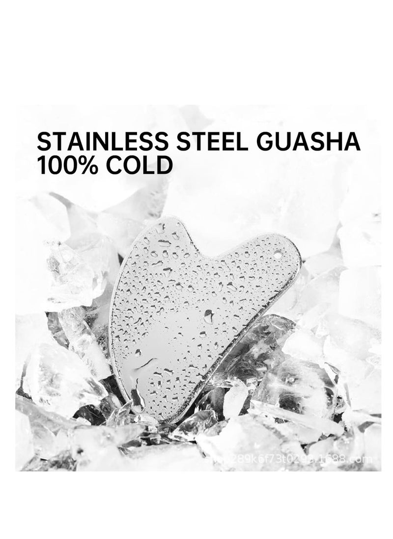ECVV - Stainless Steel Gua Sha Tool for Facial Spa Massage - GuaSha Massager for Eyes, Body, Neck, Back, Legs - Image 1