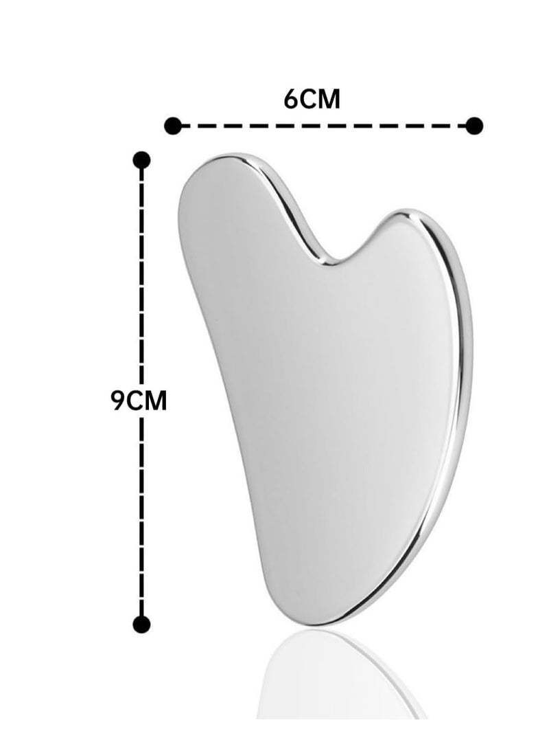 ECVV - Stainless Steel Gua Sha Tool for Facial Spa Massage - GuaSha Massager for Eyes, Body, Neck, Back, Legs - Image 1