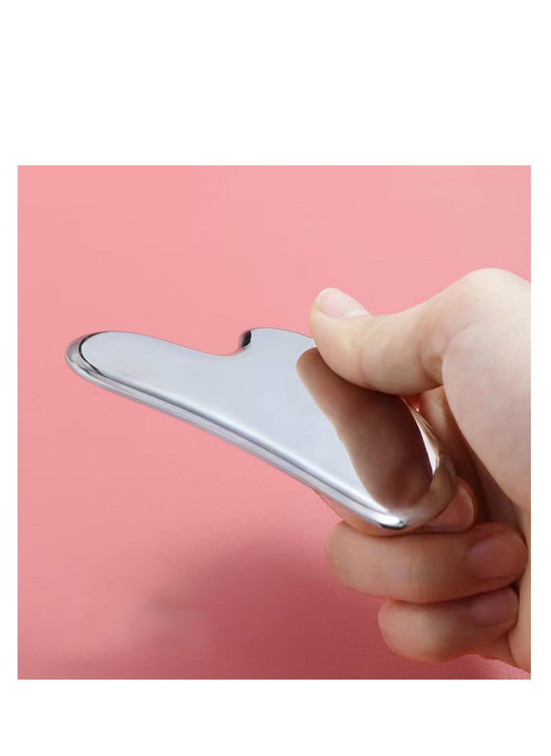 ECVV - Stainless Steel Gua Sha Tool for Facial Spa Massage - GuaSha Massager for Eyes, Body, Neck, Back, Legs - Image 1
