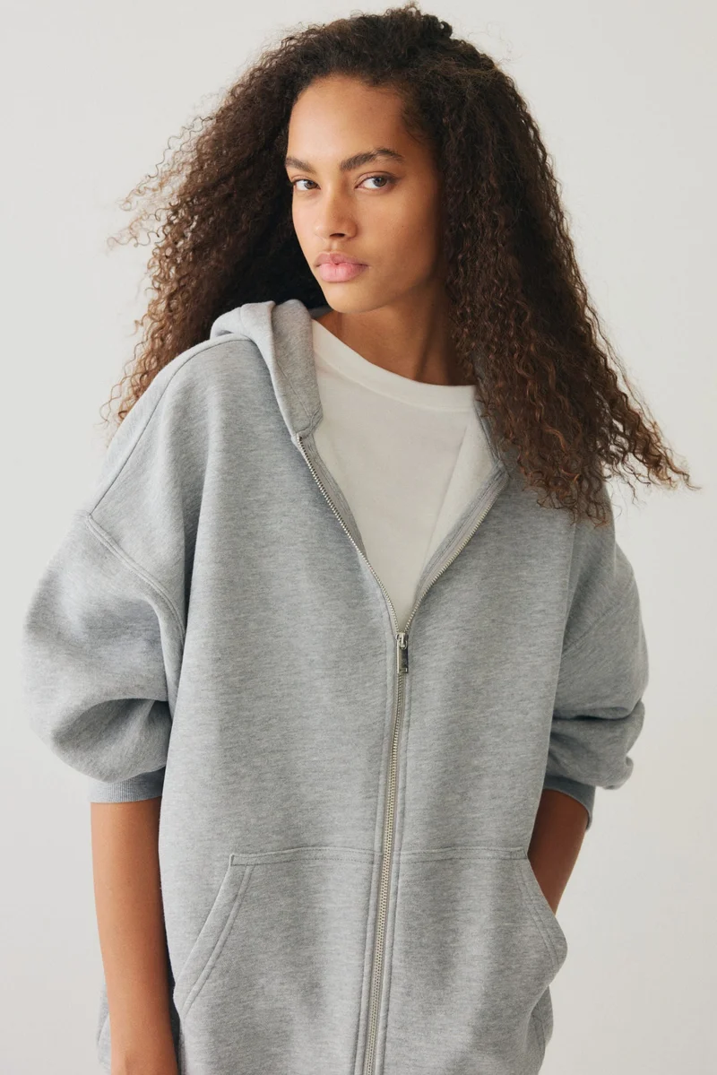 H&M Oversized zip-through hoodie