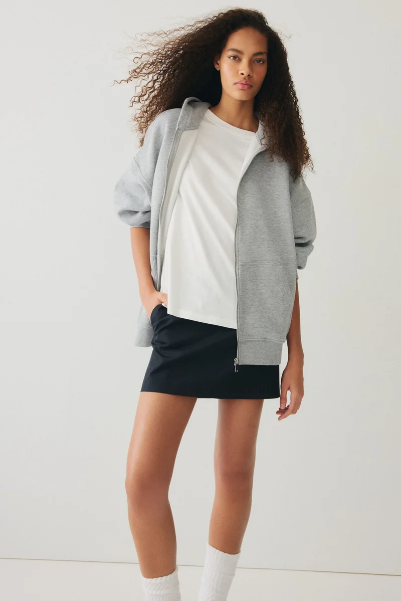 H&M Oversized zip-through hoodie
