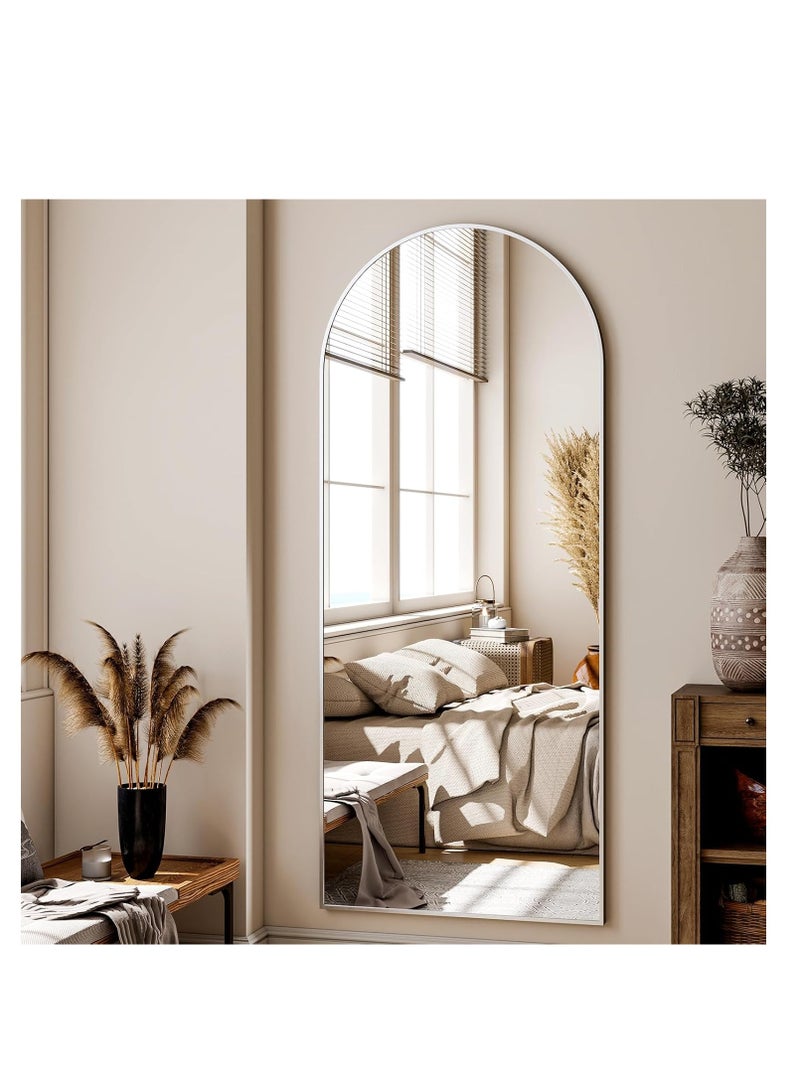 Thickening Arched Full Length Mirror with Stand-Silver Floor Length Mirror Metal Framed for Wall Mounted Body Mirror Leaning Full Body Mirror Entryway Dressing Mirror for Living Room Bedroom  - Image 2