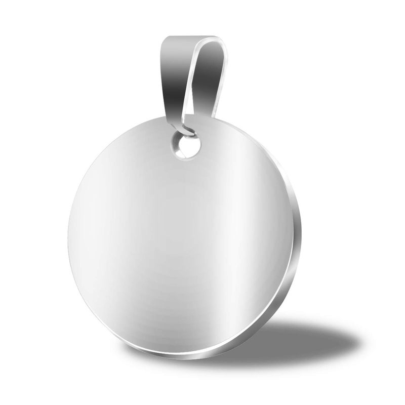 TSJSTORE Stamping Blanks Silver Round Metal Charms 20 Pcs Stainless Steel Blank Stamping Tags with Hole 1 Inch 25mm Pendants for Necklace Bracelet Pet ID Name Tags DIY Handicrafts