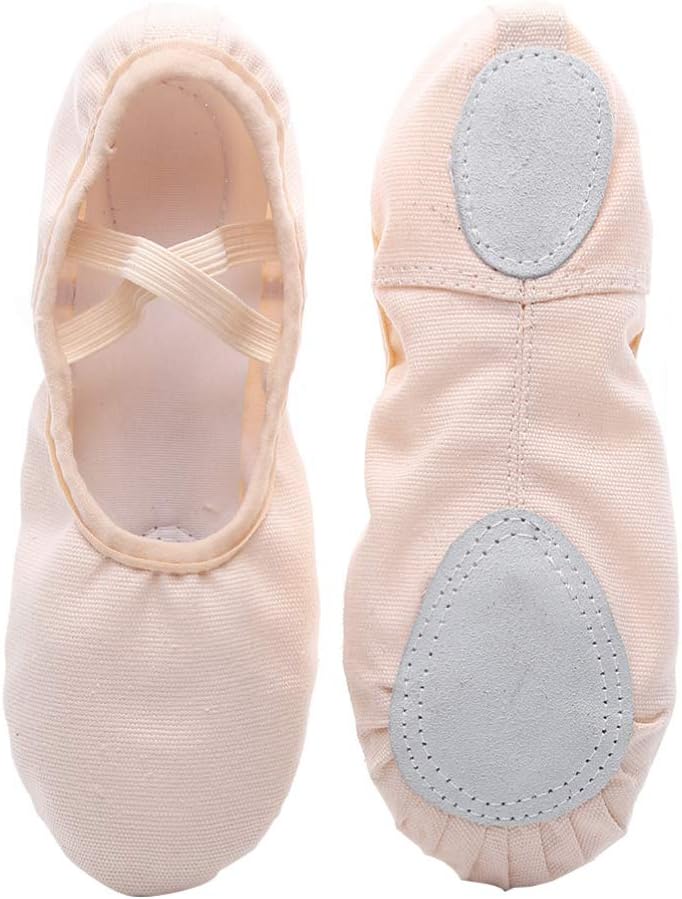 comfrt 1 Pair PU Leather Ballet Shoes Cloth Ballet Full Sole Dance Shoes Yoga Shoes Gym Shoes for Kids Women Adults Size 32