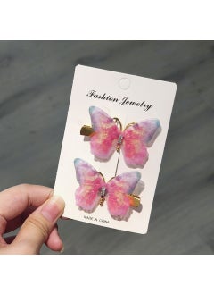 Cute Princess Butterfly Hair Clips for Girls A- Yan Mei Hong Pair of Cardboard Pack