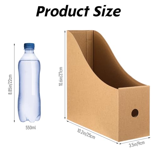 wutfuooo 20 Pack Cardboard Magazine File Holders, Sturdy Book Bins for Classroom Library, 10.6'' ×10.2'' ×3.5'' Inch Vertical File Folder Box - Image 2