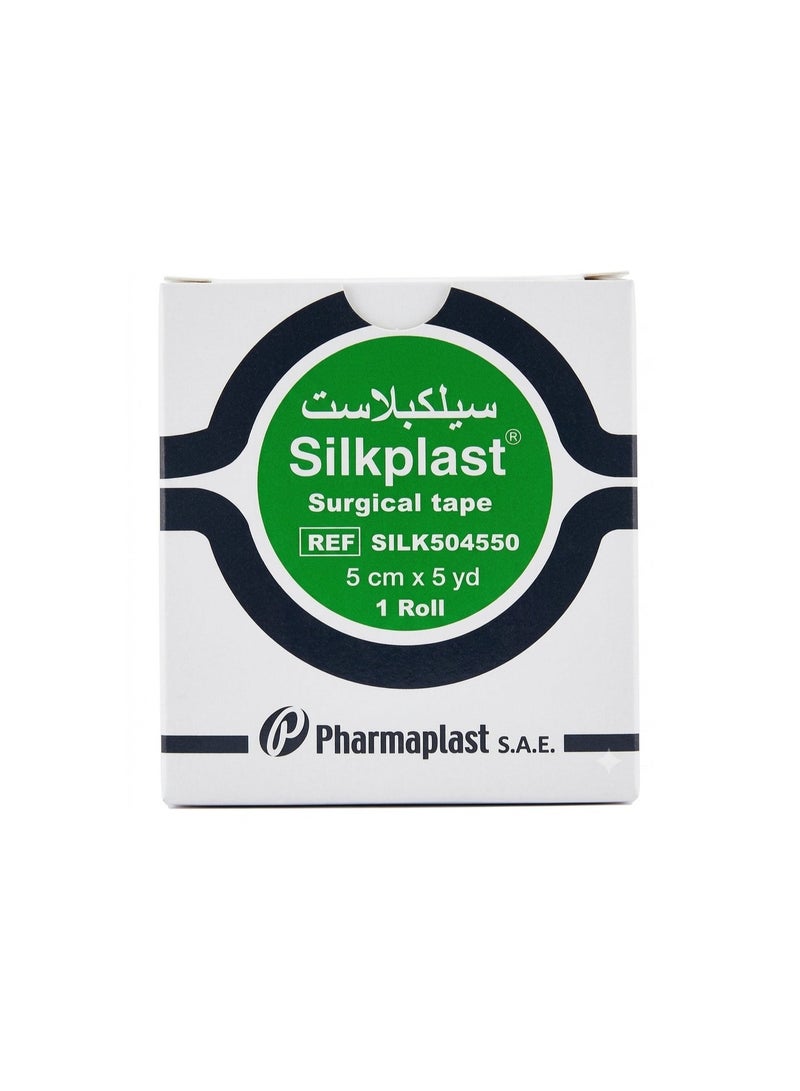 SILKPLAST Plaster Silk Plast | Medical Adhesive Tape | Size 5 cm*5Yd - Image 1