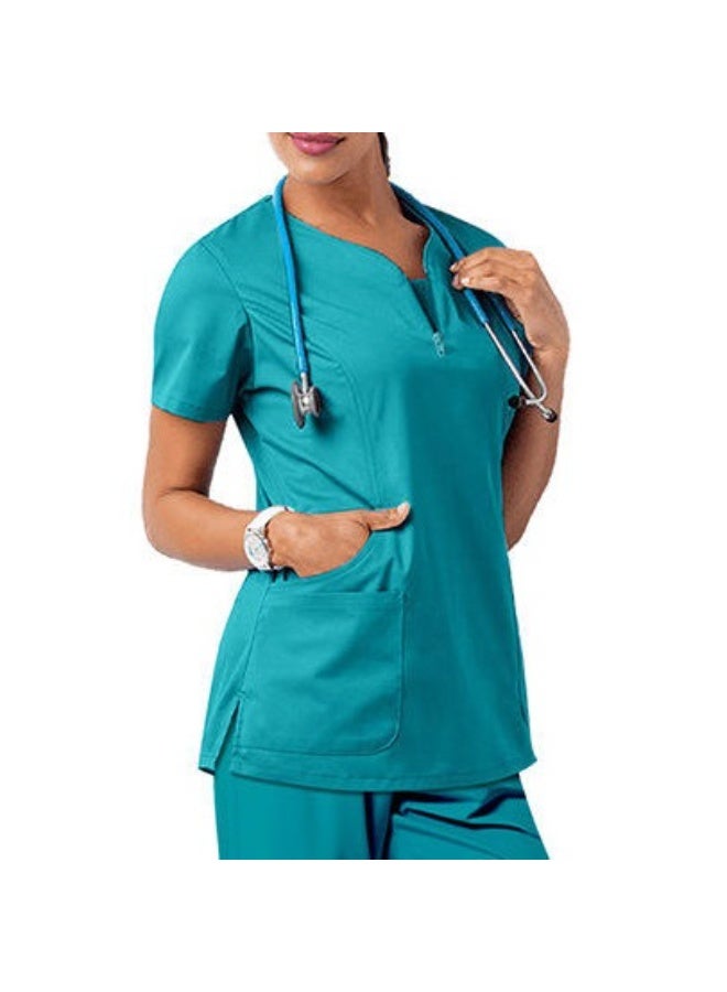 Loquat Womens Medical Scrubs Set Medical Uniform Set Lake Blue - Image 1