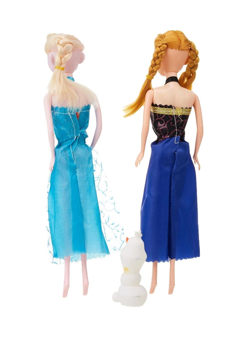 Frozen Magic Frozen Princess Anna & Elsa Doll Set with Olaf Snowman – Premium Fashion Dolls with Detailed Dresses - Image 4