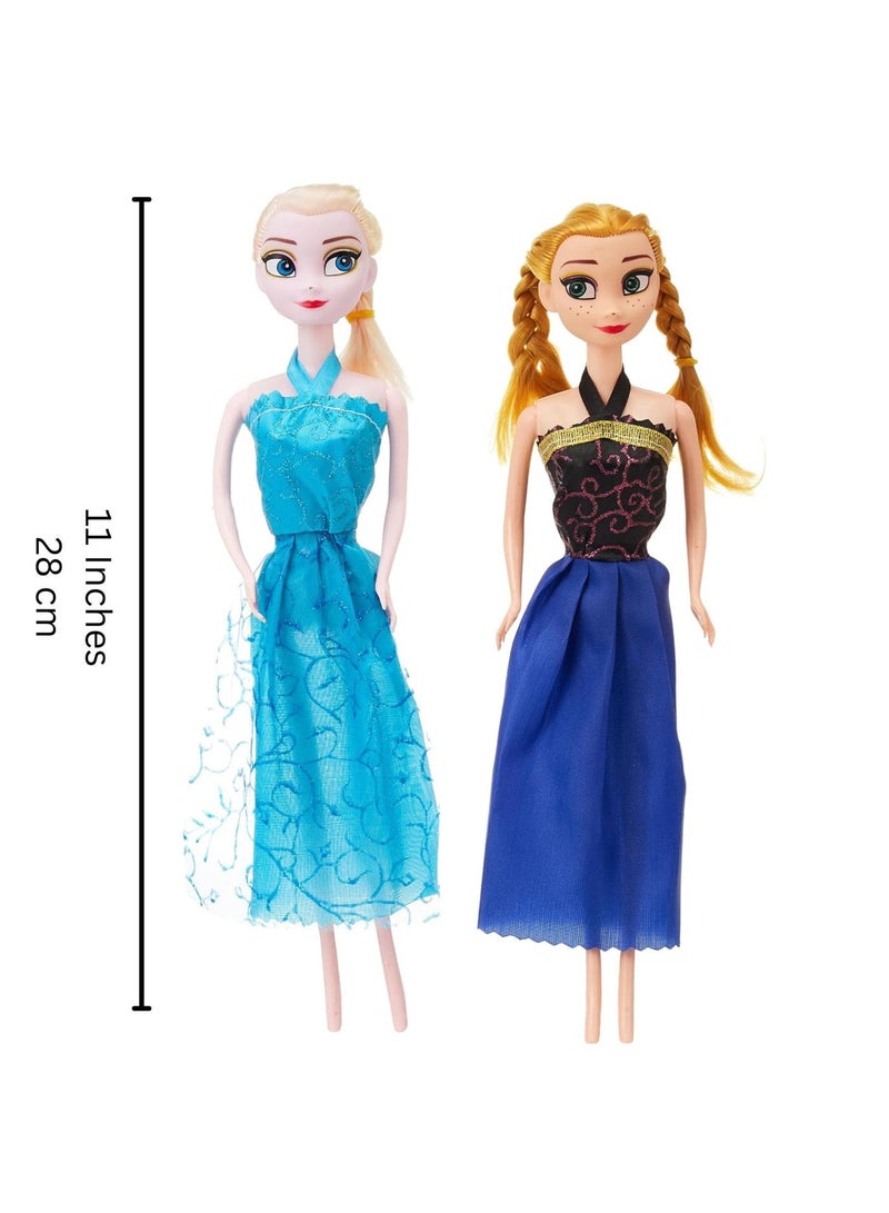 Frozen Magic Frozen Princess Anna & Elsa Doll Set with Olaf Snowman – Premium Fashion Dolls with Detailed Dresses - Image 3