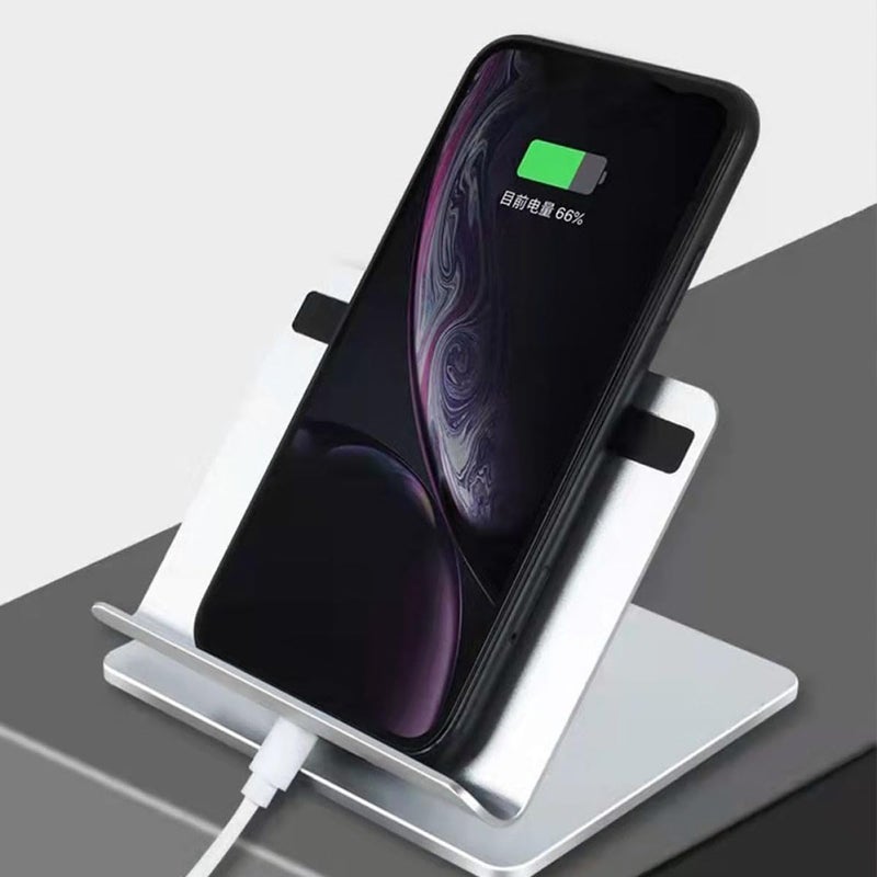 Adjustable Desktop Phone Bracket and Folding Tablet PC Holder for Home and Office Use, Aluminum Alloy Smart Phone Stand with Height Lift, Compact Desk Cellphone Support - Image 4