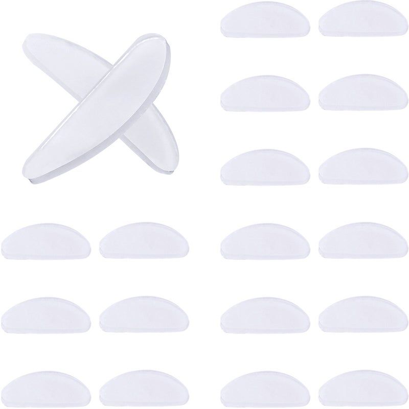 TOODOO TOODOO 10 Pairs Eyeglasses Nose Pads Glasses Adhesive Silicone Nose Pads Non-Slip Thin Nosepads for Glasses Eyeglasses Sunglasses (Transparent, 1 mm)  - Image 1