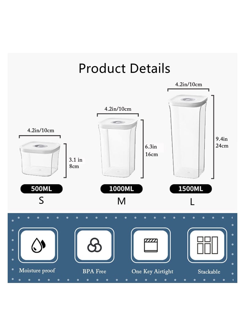 GGEROU Airtight Food Storage Containers,Set of 6，Food Grade Plastic Sealed Storage Tank for Candy,Coffee,Cereal 1500ml  - Image 2