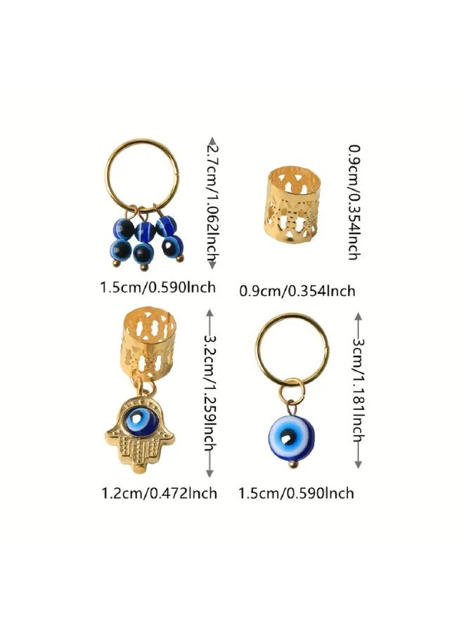 Goolsky 16pcs Golden Hair Braids Ring With Evil Eye Design Pendant Dreadlock Hair Jewelry Hairpins For Braids Hair Accessories For Women - Image 2