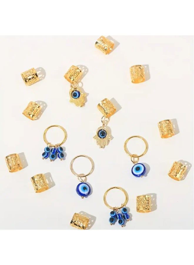 Goolsky 16pcs Golden Hair Braids Ring With Evil Eye Design Pendant Dreadlock Hair Jewelry Hairpins For Braids Hair Accessories For Women - Image 4